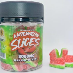 Watermelon Slices- Delta 8 Gummies - 3000 mg per Jar