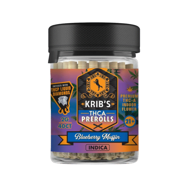 Krib's THCA Prerolls Blueberry Muffin Indica 2G 40CT