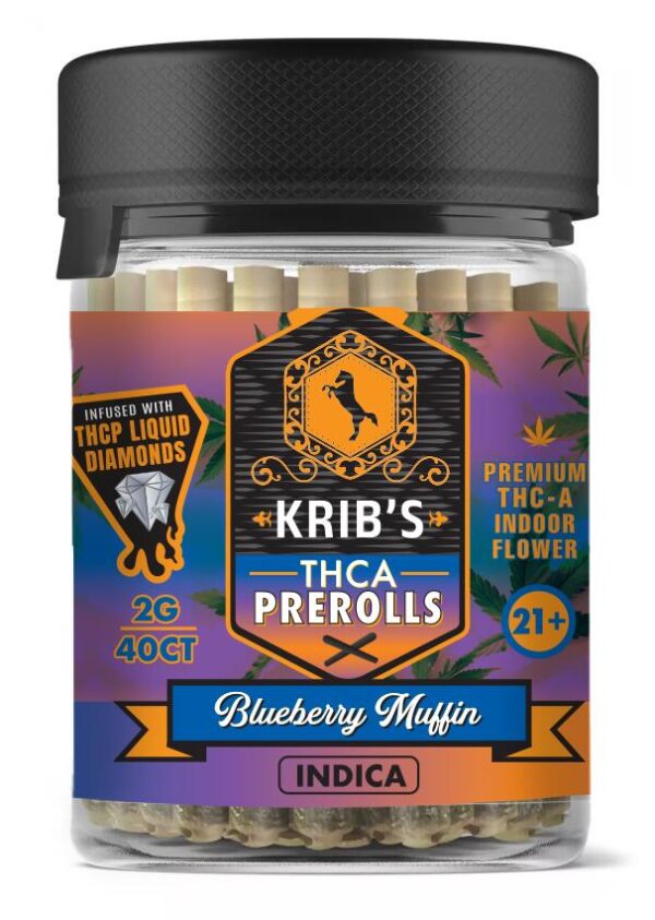 Krib's THCA Prerolls Blueberry Muffin Indica 2G 40CT