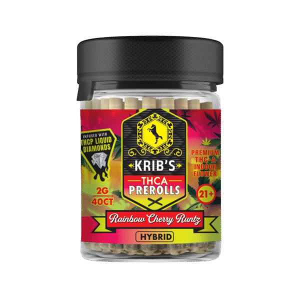 Krib's THCA Prerolls Rainbow Cherry Runtz Hybrid 2G 40CT