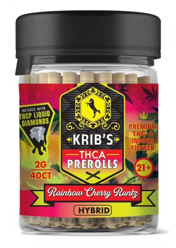 Krib's THCA Prerolls Rainbow Cherry Runtz Hybrid 2G 40CT